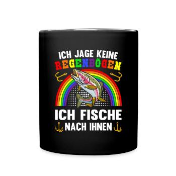 Forellen Angeln - Tasse einfarbig - Schwarz - Vorne