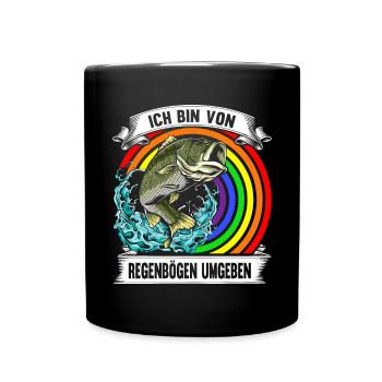Forellen Angeln - Tasse einfarbig - Schwarz - Vorne