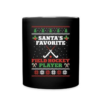 Field Hockey Christmas Santa's - Full Colour Mug - black - Front