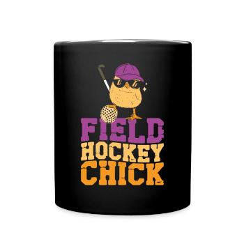 Field Hockey Chicken Field Hockey - Tasse einfarbig - Schwarz - Vorne