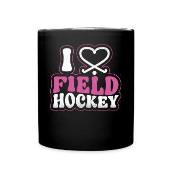 Field Hockey Heart I Love Field - Full Colour Mug - black - Front