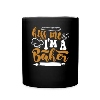 Embrasse-moi Je suis un boulanger Confiseur Hobby Baker Baker Bakery - Mug uni - noir - Devant
