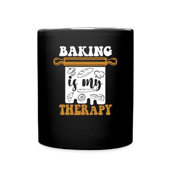 La pâtisserie est ma thérapie Boulangerie Chef pâtissier - Mug uni - noir - Devant