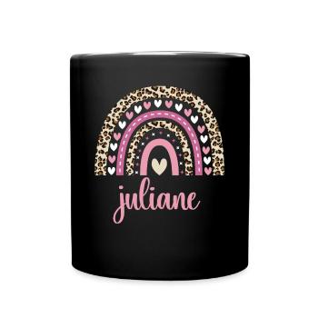 Juliane Regenbogen Name Geburtstag Juliane - Tasse einfarbig - Schwarz - Vorne