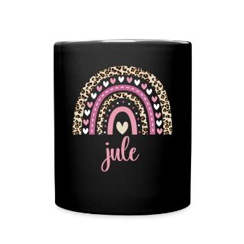 Jule Regenbogen Name Geburtstag Jule - Tasse einfarbig - Schwarz - Vorne