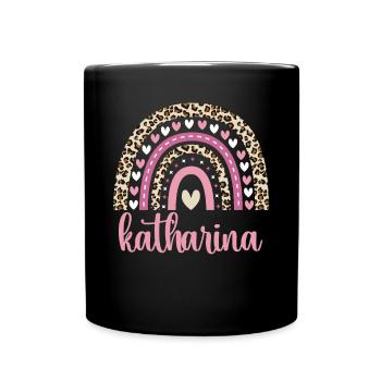 Katharina Regenbogen Name Geburtstag Katharina - Tasse einfarbig - Schwarz - Vorne