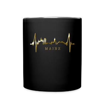 Mayence Skyline Heartbeat Fan Heart Love Mainzer - Mug uni - noir - Devant