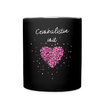 Cembalistin mit Herz Cembalo Musiklehrerin Musik - Tasse einfarbig - Schwarz - Vorne