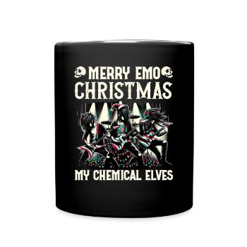 Merry Emo Christmas My Chemical Elves Emocore - Tasse einfarbig - Schwarz - Vorne