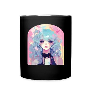 Pastellfarbener Gothic-Liebhaber Kawaii Emo Soft Grunge Ästhetik - Tasse einfarbig - Schwarz - Vorne