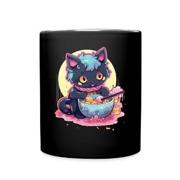 Pastellfarbener Gothic-Liebhaber Kawaii Emo Soft Grunge Ästhetik - Tasse einfarbig - Schwarz - Vorne
