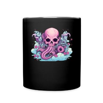 Pastel Goth Lover Soft Grunge Octopus Aesthetic - Full Colour Mug - black - Front