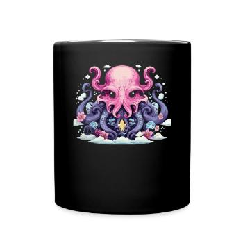 Pastel Goth Lover Soft Grunge Octopus Aesthetic - Full Colour Mug - black - Front