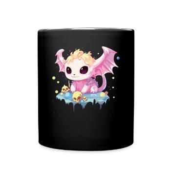 Pastellfarbener Gothic-Liebhaber Soft Grunge Axolotl Ästhetik - Tasse einfarbig - Schwarz - Vorne