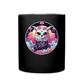 Pastellfarbener Gothic-Liebhaber Emo Soft Grunge Lama Ästhetik - Tasse einfarbig - Schwarz - Vorne