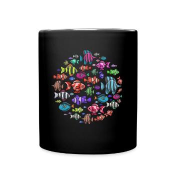 Aquarium Fish Gift - Full Colour Mug - black - Front
