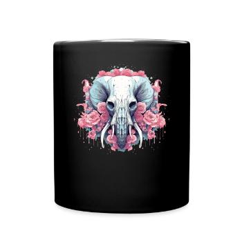 Pastellfarbener Gothic-Liebhaber weicher Grunge-Elefant Ästhetik - Tasse einfarbig - Schwarz - Vorne