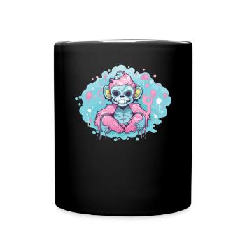 Pastellfarbener Gothic-Liebhaber Weicher Grunge-Affe Ästhetik - Tasse einfarbig - Schwarz - Vorne