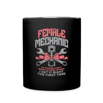 Mécanicien Voiture Auto Fille Diesel Garage Femme - Mug uni - noir - Devant