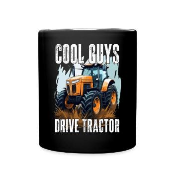 Cool Boys Driving Tractor Farmer Farmer Gift - Full Colour Mug - black - Front