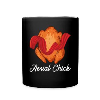Aerial Silk Tightrope Walker Acrobatics - Full Colour Mug - black - Front