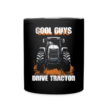 Cool Boys Driving Tractor Farmer Farmer Gift - Full Colour Mug - black - Front