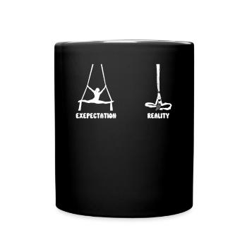 Aerial Silk Tightrope Walker Acrobatics - Full Colour Mug - black - Front