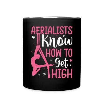 Silk acrobatics in the air - Full Colour Mug - black - Front