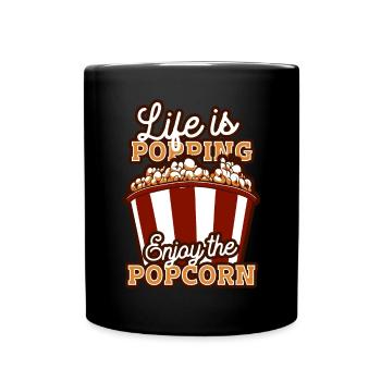 Popcorn Lover Cinema Movie Snack - Full Colour Mug - black - Front
