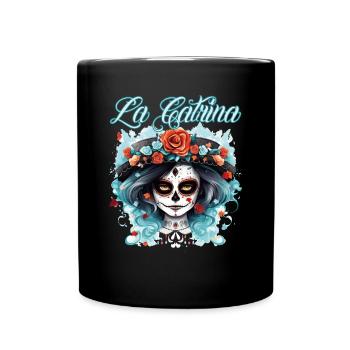 La Catrina Cool Dia De Los Muertos Design - Full Colour Mug - black - Front