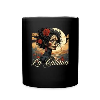 La Catrina Cool Dia De Los Muertos Design - Full Colour Mug - black - Front