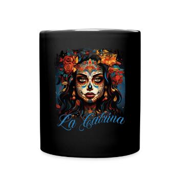 La Catrina Cool Dia De Los Muertos Design - Full Colour Mug - black - Front
