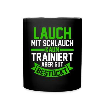 Bodybuilding Sport Fitness Lauch - Tasse einfarbig - Schwarz - Vorne