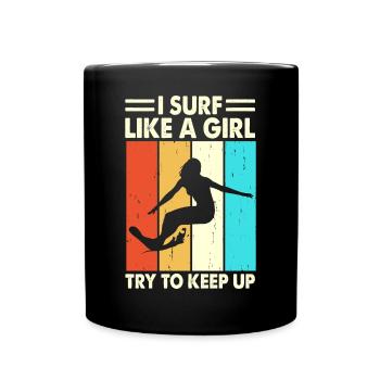 Surfer Surfen - Tasse einfarbig - Schwarz - Vorne