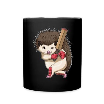 Hérisson Cricket Batte de cricket - Mug uni - noir - Devant