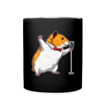 Chanteur de hamster Chant au micro - Mug uni - noir - Devant