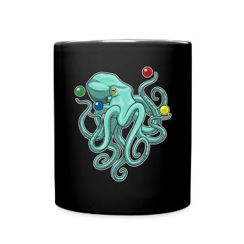 Krake Jongleur Jonglieren - Tasse einfarbig - Schwarz - Vorne