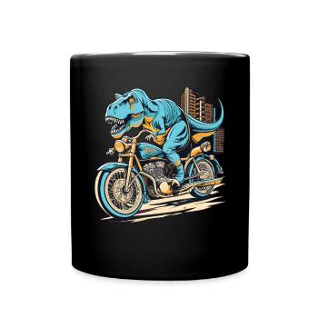 TRex conduit une moto - Mug uni - noir - Devant
