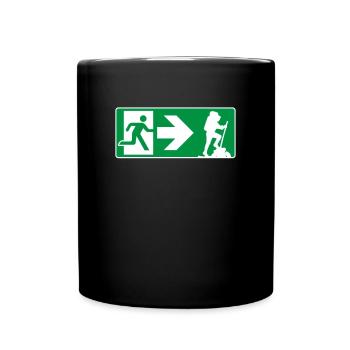 Emergency Exit: Hiking, Mountaineering, Hikers - Full Colour Mug - black - Front