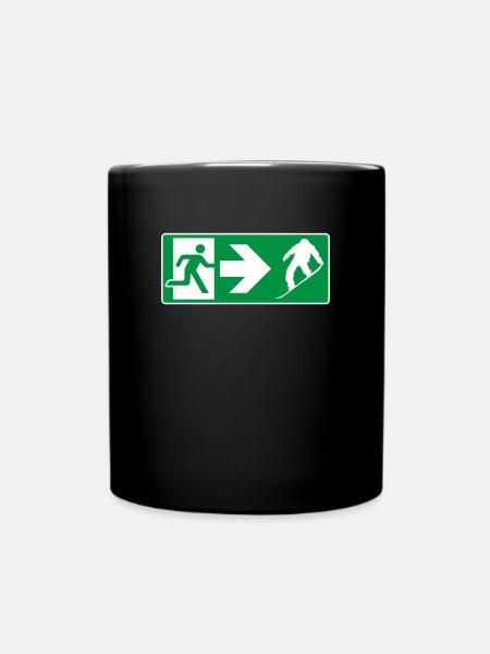 Notausgang Snowboard Snowboarder - Tasse einfarbig - Schwarz