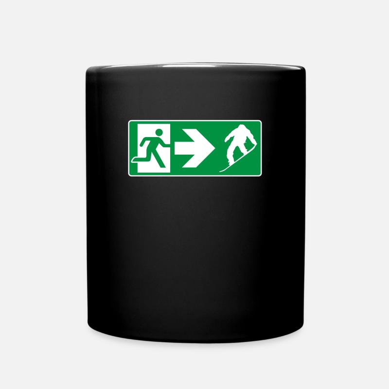 Notausgang Snowboard Snowboarder - Tasse einfarbig - Schwarz