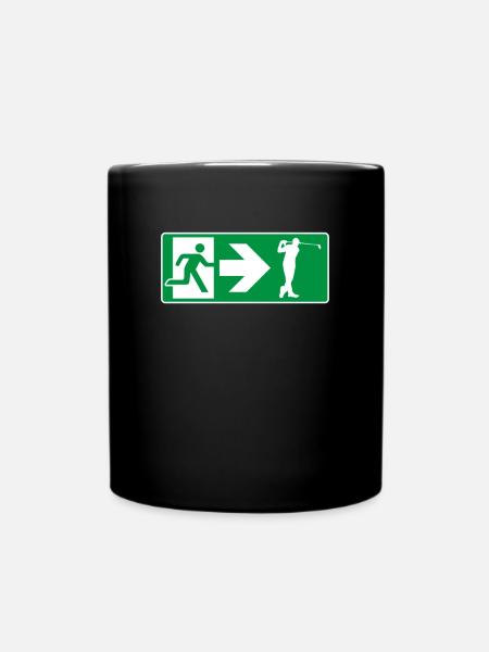 Notausgang Golf Golfspieler - Tasse einfarbig - Schwarz