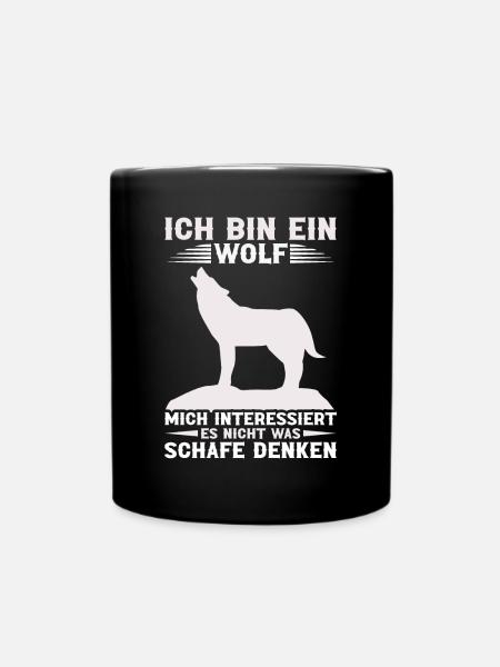 Wolf Wolfrudel Wolffan Wolf Spruch Wolfliebhaber - Tasse einfarbig - Schwarz