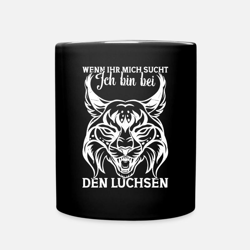 Luchs Katze Motiv Wildkatze Luchsliebhaber - Tasse einfarbig - Schwarz