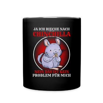 Rieche nach Chinchilla Nagetier Wollmaus - Tasse einfarbig - Schwarz - Vorne
