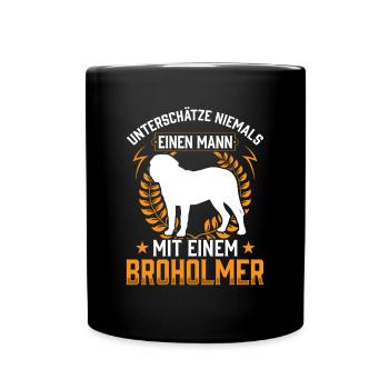 Mann mit Broholmer unterschätzen Broholmer - Tasse einfarbig - Schwarz - Vorne