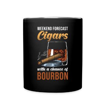 Zigarre Whiskey Bourbon Liebhaber - Tasse einfarbig - Schwarz - Vorne