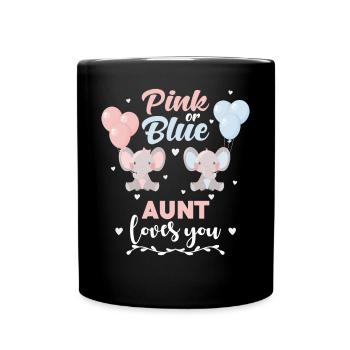 Rosa oder blaue Tante Elefant - Tasse einfarbig - Schwarz - Vorne