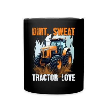 Dirt Sweat Tractor Love Gift Farmer Farmer - Full Colour Mug - black - Front