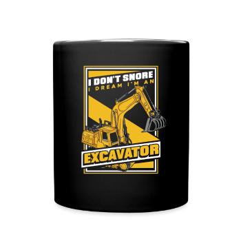 Je rêve que je suis une grue de cycle de service d’excavatrice - Mug uni - noir - Devant
